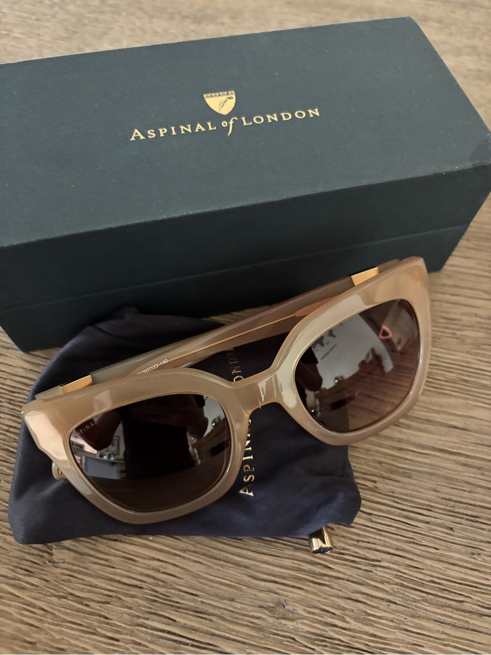 Aspinal of London Women's Nude Cat-Eye Sunglasses - Picture 2 of 5
